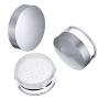 Hotop 3 Pieces 50 ml Plastic Empty Powder Case Face Powder Makeup Jar Travel Kit Blusher Cosmetic Makeup Containers with Sifter and Lids (Silver without powder puff)
