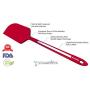 Set of 4 Premium Silicone Spatulas and 1 Silicone Brush Bundle Hygienic One Piece Solid Silicone Design in Red 100% Food Grade Safe