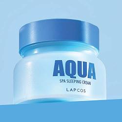 LAPCOS Aqua Spa Sleeping Cream (3.38 Fl Oz) Oil-Free Korean Moisturizing Face Cream - Ultra Hydrating Anti-Aging Night Cream Mask to Brighten Skin and Smooth Fine Lines & Wrinkles