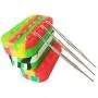 Silikone Behälter 34ml 6+1 Behälter für Dab-Lagerung, Wachs-Konzentrat-Glasbehälter, Dab-Container mit Metallstab (10)