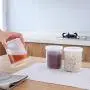 Piokikio Tragbarer Staubdichter Lebensmittelbehälter mit Dichtung – Moderner Design Klarplast-Lebensmitteldose zum Servieren von Tee, Kaffee, Gewürzen und mehr