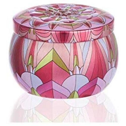 1Pc Cookie Candy Iron Box Sealed Jar Candle Drum Shaped Jewelry Dampproof Container Rose Tea Pot Tin Trinket Party Supplies,Pink