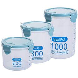 Decdeal Food Storage Container Clear PP Sealed Can Grain Storage Tank with Lid Sealed Food Jar Box for Storing Grains Beans Sugar Coffee Seeds