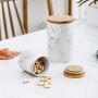 Food Storage Canister, Ceramic Food Storage Jars with Airtight Bamboo Lid, Kitchen Canister for Home and Kitchen Serving for Coffee, Sugar, Tea, Flour and More, 360ML/ 1300ML (Green 1300ML)