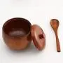 Bouteille à épices en bois naturel japonais, contenoir de sel avec couvercle, bol à sucre, ustensiles de cuisine, accessoires de table, noir. Bouteille à épices en bois naturel japonais, contenoir de sel avec couvercle, bol à sucre, ustensiles de cuisine, accessoires de table, noir.