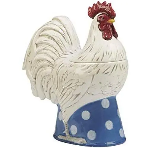 Hausdeko Premium Corp. Stadtländlicher Farmhaus 3D Hahn Zuckerglaskaraffe 11,5 Zoll Mehrfarbig Langlebige, Robuste Dekorative Aufbewahrung