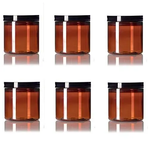 8 Oz Schwarze Plastikdose – Pack von 12 – PremiumVials