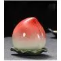KUKI Cute Peach Shape Ceramic Portable Travel Tea Seal Canister Jar Storage/Tea Containers/Tea Pot/Tea Candy/Coffee Bean Storage/Business Wedding Gifts (one pcs)