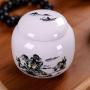 Mini Tea tin,Ceramic Moisture-proof Tea Storage jars Tea caddy For Spices Candy Coffee Cookie Nuts-G 8x8cm(3x3inch)