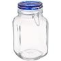 Bormioli Rocco Fido Square Jar with Blue Lid, 67.5-Ounce