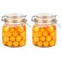 UPKOCH 2Pcs 1000ml Glass Sealed Food Jars Food Storage Canister Container for Dry Food Honey Cereals