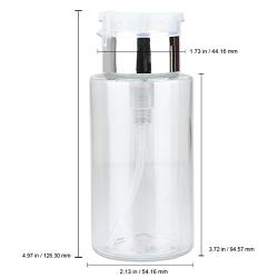 PANA Brand 7oz. (Quantity: 2 Pieces) Professional Push Down Liquid Pumping Empty Bottle Dispenser (Silver Lid Clear Bottle, NO WORDING!!)