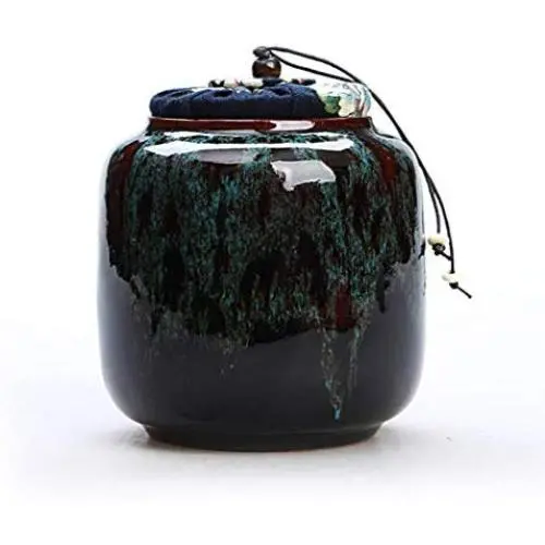 Bocal en Céramique avec Couvercle en Bambou Airtight, Conservation de Boîtes pour Thé, Café, Herbes, Épices, Sucre et Plus Encore (J) Bocal en Céramique avec Couvercle en Bambou Airtight, Conservation de Boîtes pour Thé, Café, Herbes, Épices, Sucre et Plus Encore (J)