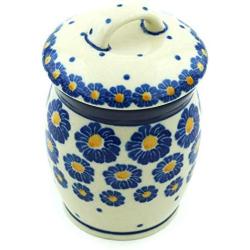 Polish Pottery Jar with Lid 4-inch