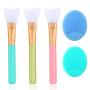 Silicone mask brush – 3 Pcs Plus 2 Cleaning Pads Mud Applicator Beauty Tool For Blend Stirring Cream Lotion