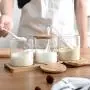 TNKML Glass Seasoning Jar Set Of 3 Creative Kitchen Storage Bottles Glass Seasoning Jar Set Glass Jar Salt Shaker Sugar Bowl With Wooden Lid Spice Container