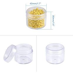 FidgetKute 16~20 Pack Clear Plastic Bead Storage Container Jars with Round Screw-Top Lids 20Pack/30ml