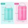 Thermos Food Jar Thermos Stainless Food Flask,Leakproof Vacuum Insulated Food Containers Lunch Box With Folding Spoon,Storage Bag (Color : Pink, Size : 500ml)