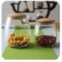 Unique Nordic Glass Storage Bottle With Wooden Cover Minimalist Jars Storage Bottle Organizer Food Container For Kitchen Home,L Unique Nordic Glass Storage Bottle With Wooden Cover Minimalist Jars Storage Bottle Organizer Food Container For Kitchen Home,L