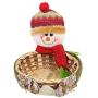 m?kvfa Christmas Candy Storage Basket Christmas Party Decoration Santa Claus Storage Basket Gift Holder Tabletop Display for Home and Kitchen (S, Snowman)
