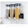 YJYdada Cereal Dispenser Double Single Dry Food Snack Grain Canister Plastic Storage (Black)