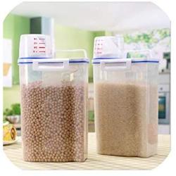 Kitchen Storage Organizer 2Kgs Grain Storage Container Rice Box Cereal Bean Container Sealed Box With Measuring Cup