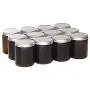 Bouteilles en verre ambrées droites de 280 ml (North Mountain Supply) - avec couvercles métalliques argentés de 70mm - Cas de 12 Bouteilles en verre ambrées droites de 280 ml (North Mountain Supply) - avec couvercles métalliques argentés de 70mm - Cas de 12