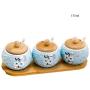 TNKML Ceramic Cruet Set Seasoning Rack And Seasoning Jar Seasoning Pepper Bottle Storage Box Pepper Salt Container And Spoon Spice Container Light Green