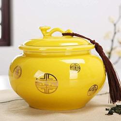 ETERLY Creative Ceramic Tea canisters,Moisture-Proof Tea Caddy Coffee Sealed Storage Jars Sugar Bowl for Home Gifts-A 15x12cm(6x5inch) (Color : A, Size : 15x12cm)