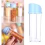 UPKOCH Clear Plastic Spice Jars Buckle Type Food Storage Containers Transparent Seasoning Box Kitchen Storage Bottles Jar with Automatic Cap (Blue)
