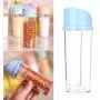 Klare Plastinspeelbehälter mit Schnappverschluss, Transparente Gewürzbehälter, Küchen-Lagerbehälter, Glas für Gewürze mit automatischem Deckel (Blau)