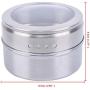 vivaBKK Magnetic Stainless Steel Spice Pot Herb Seasoning Jar Storage Kitchen Transparent Lid Tins Set of 12 pcs