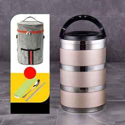 Thermos Food Jar Thermos Stainless Food Flask For Kids With Spoon,Storage Bag (Color : Gold, Size : G)