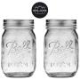 61000 Ball Mason Jars 16 oz Bundle with Non Slip Jar Opener- Set of (2) 16 Ounce Size Mason Jars with Regular Mouth - Canning Glass Jars with Lids, Heritage Collection