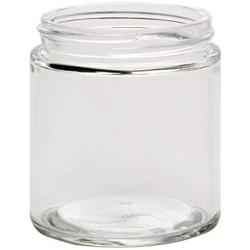 North Mountain Supply 4 Ounce Clear Glass Straight Sided Mason Canning Jars - with 58mm Lids - Case of 24 - Black Metal Lids