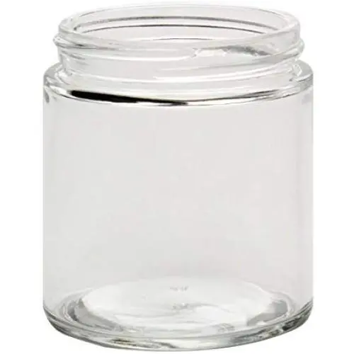 North Mountain Supply 4 oz Klare Glas Mason Konservierungsgläser – mit 58mm Deckeln – 24er Packung – Schwarze Metalldeckel