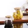 UPKOCH Food Storage Jar Glass 400ml Mushroom with Wooden Lids Portable Sealed Container for Serving Tea Coffee Candy Spice Sugar Salt