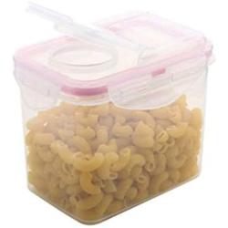 RGANT Plastic Large Food Containers with Seal Lids Storage Boxes Cans for Grains Noddles Snack, 1.1L (Pink)