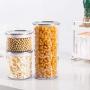 Pack of 3 Clear Plastic Food Storage Jars with Stainless Steel Lids Bottles Containers for Storing Spice, Herbs, Dry Goods, Peanut, Candy and Powders