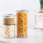 Lot de 3 Pots en Plastique Transparent avec Couvercles en Acier Inox – Contenants pour Épices, Herbes, Denrées Secs, Arachides, Bonbons et Poudres Lot de 3 Pots en Plastique Transparent avec Couvercles en Acier Inox – Contenants pour Épices, Herbes, Denrées Secs, Arachides, Bonbons et Poudres