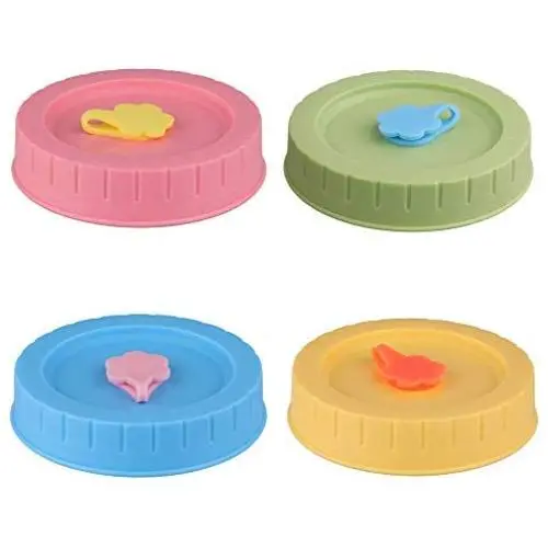 4Pcs Assorted Color Mason Jar Lids Cover Drinking Bottle Lid with Plum Plug Straw Holes Rust Resistant 7cm Diameter Canning Caps 4Pcs Assorted Color Mason Jar Lids Cover Drinking Bottle Lid with Plum Plug Straw Holes Rust Resistant 7cm Diameter Canning Caps