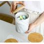 HHXQXB Storage Container for Ceramic Food, Spice Jug Tea, Coffee, Spice, Sugar, Salt and More Mat Coating, WearCO2 and Preserves The Freshness of Food (White)