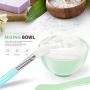 Facial Mask Mixing Bowl Set, Teenitor DIY Facemask Mixing Tool Kit with Silicon Face Mask Brush Facial Mask Bowl Stick Spatula Gauges Puff, Pack of 8, Green