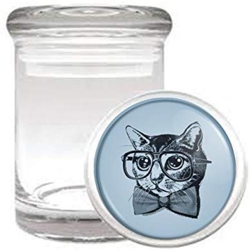 Nerd Cat Funny Medical Odorless Glass Jar