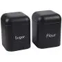Ensemble de bocaux Juvale Cuisine - 2 Bocal en Acier Inoxydable pour Sucre et Farine avec Couvercles en Acier, Noir, 11,4 x 15,2 x 11,4 cm Ensemble de bocaux Juvale Cuisine - 2 Bocal en Acier Inoxydable pour Sucre et Farine avec Couvercles en Acier, Noir, 11,4 x 15,2 x 11,4 cm