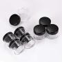 Plastic-Round Pot Jars Cosmetic Containers with Lid - for Storage Liquid Cream Sample Powder Nail- Polish Crafts Make ups 20 ml 0.7 oz Black White Lid 20 PCS