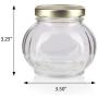 Clear 8 oz Round Facet Glass Jar with Gold Metal Plastisol Lid (3 Pack) Lead Free, Airtight - Wedding and Shower Gifts, and More!