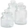 WHW Whole House Worlds Iconic Ribbed and Knob Topped Clear Glass Kitchen Storage Jars, Set of 3, Air Tight Seals, 9, 7 1/2, and 6 Inches Tall WHW Whole House Worlds Iconic Ribbed and Knob Topped Clear Glass Kitchen Storage Jars, Set of 3, Air Tight Seals, 9, 7 1/2, and 6 Inches Tall
