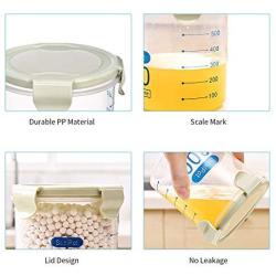 Decdeal Food Storage Container Clear PP Sealed Can Grain Storage Tank with Lid Sealed Food Jar Box for Storing Grains Beans Sugar Coffee Seeds
