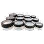 Travel Sample Plastic Clear Jar w Window Black Rim Cap 4 Kind of Capacities (3 Sets)